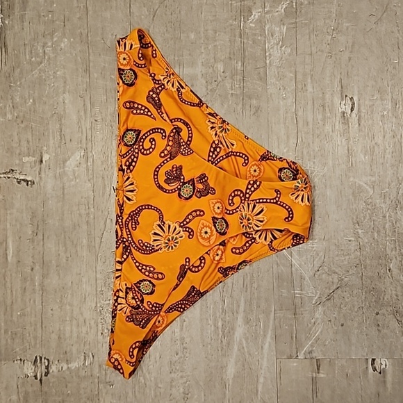 💕A.L.C.💕 Margot Bikini Bottom ~ Orange Abstract Paisey Multi-Color XL NWT - Picture 4 of 10